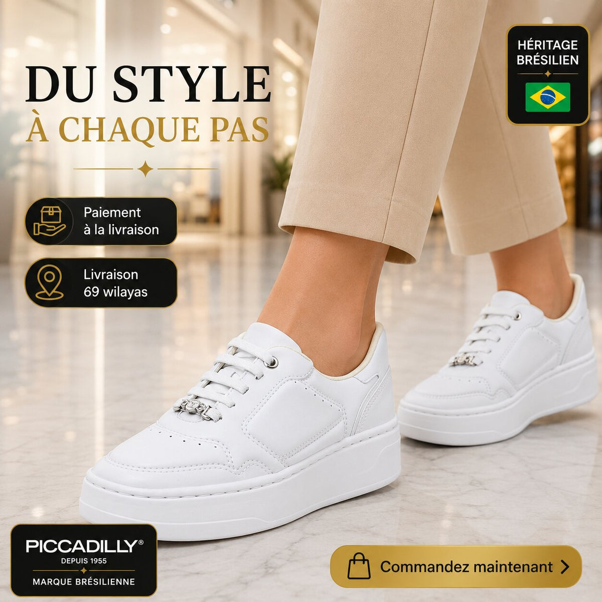 Piccadilly Sneakers أبيض - حذاء نسائي